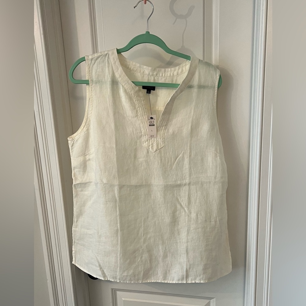 Talbots White Textured Blouse